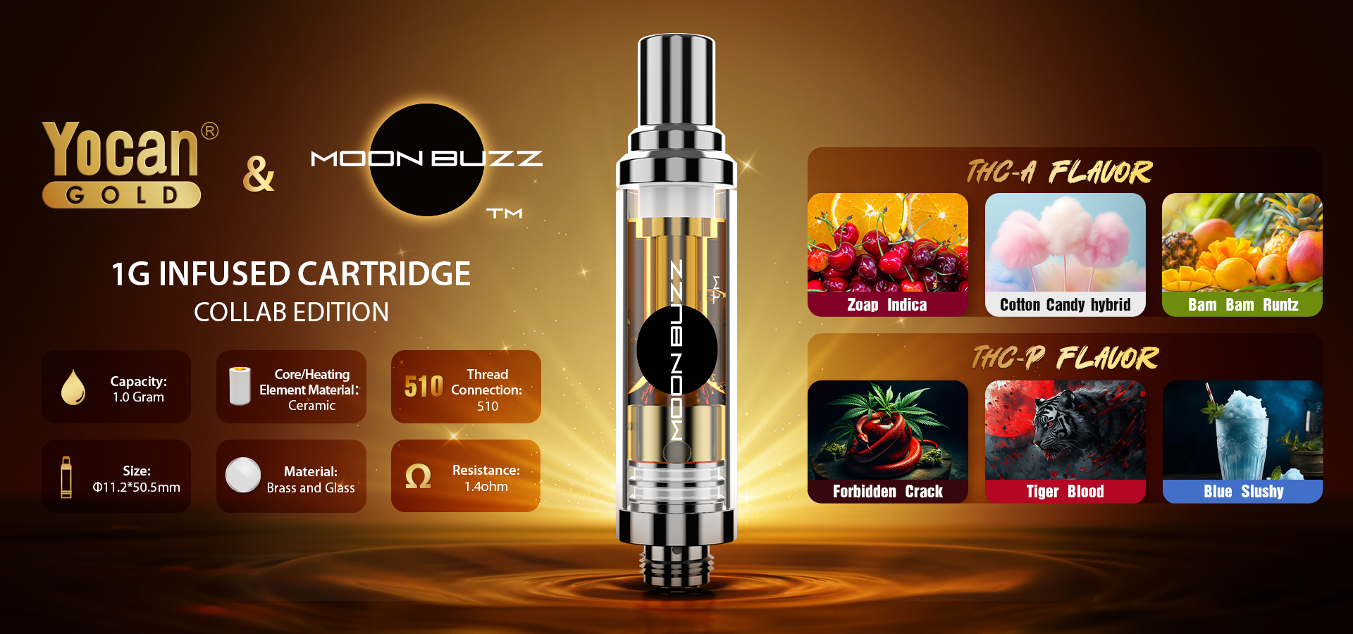 Yocan Gold 1G Infused Cartridge - moon buzz edition